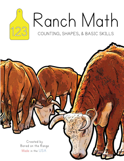 Learn to count and write numbers ONE through TEN with 50+ pages of basic math, shapes, counting, and other activities. Let your kid’s imagination roam with Bored on the Range Educational Workbooks that are designed to supplement accredited curriculum for 