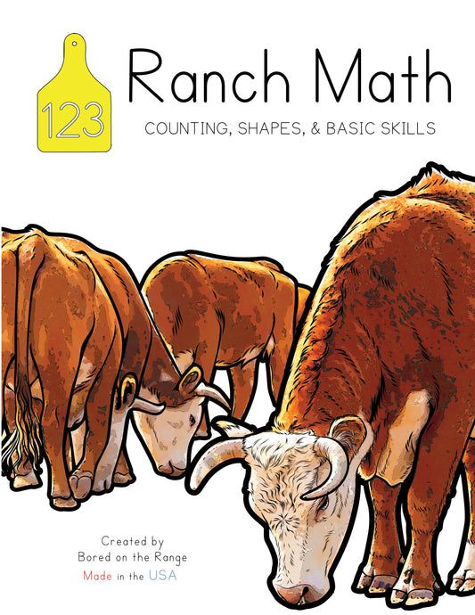 Learn to count and write numbers ONE through TEN with 50+ pages of basic math, shapes, counting, and other activities. Let your kid’s imagination roam with Bored on the Range Educational Workbooks that are designed to supplement accredited curriculum for 