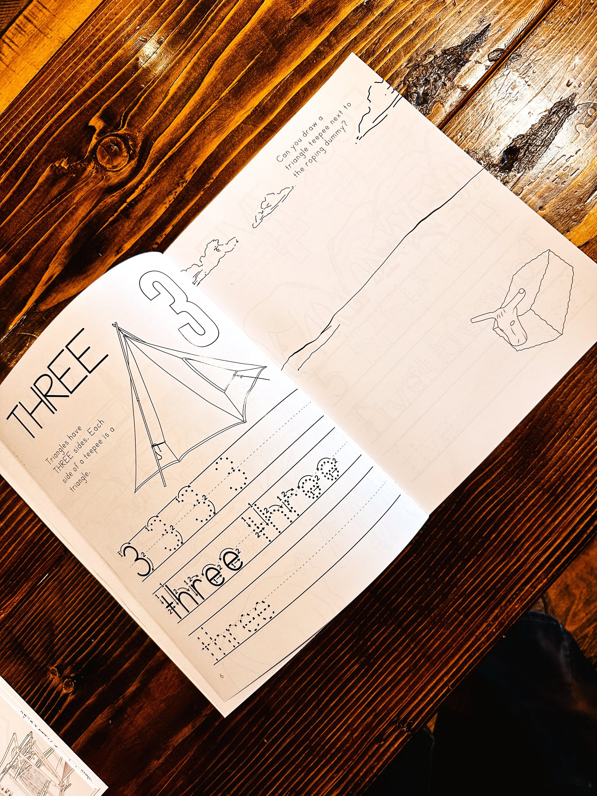 Inside page of Ranch Math. Count to three page. 