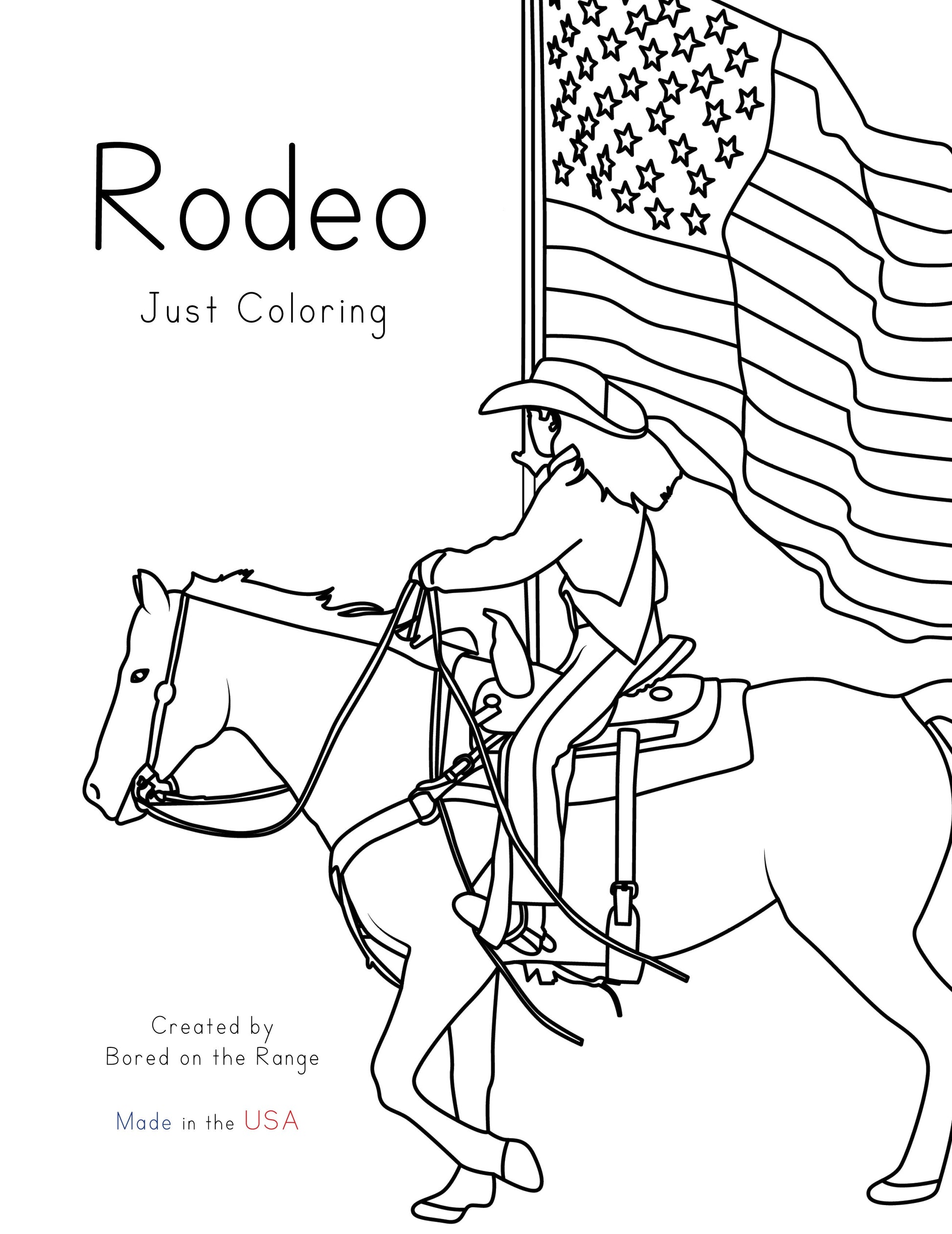 oloring illustrations only! This book is 22 pages and includes the coloring images from the “Rodeo Pre-K & Kindergarten ABC Workbook” with expanded scenes and BONUS illustrations. Bored on the Range creates agriculture-related coloring books and education