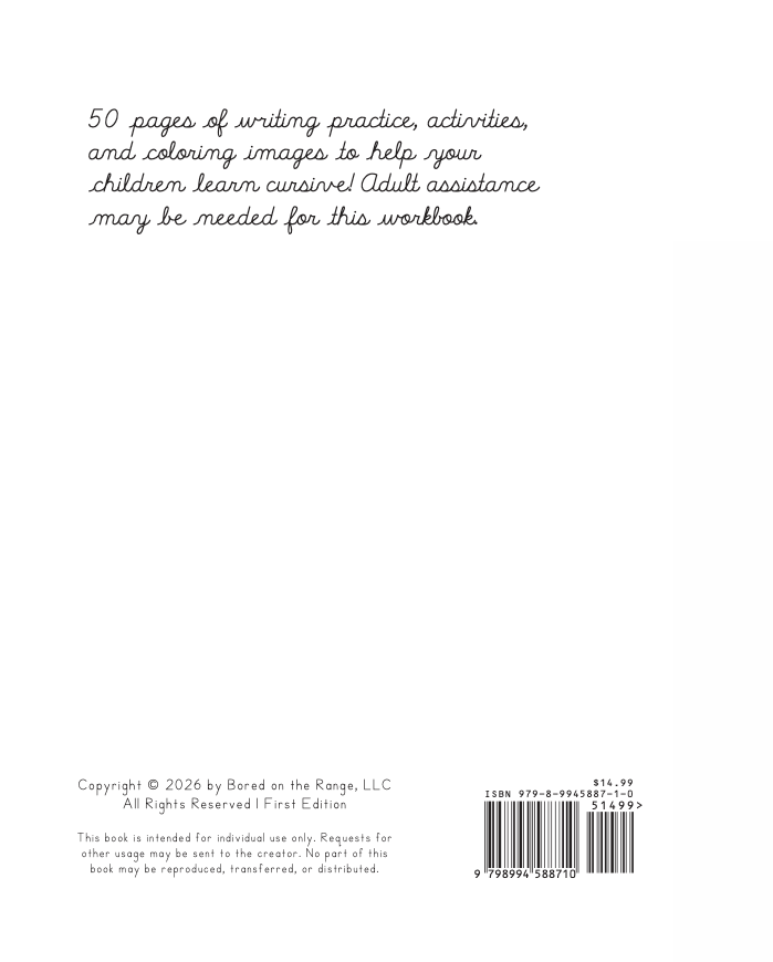 Draft Horse Cursive Workbook